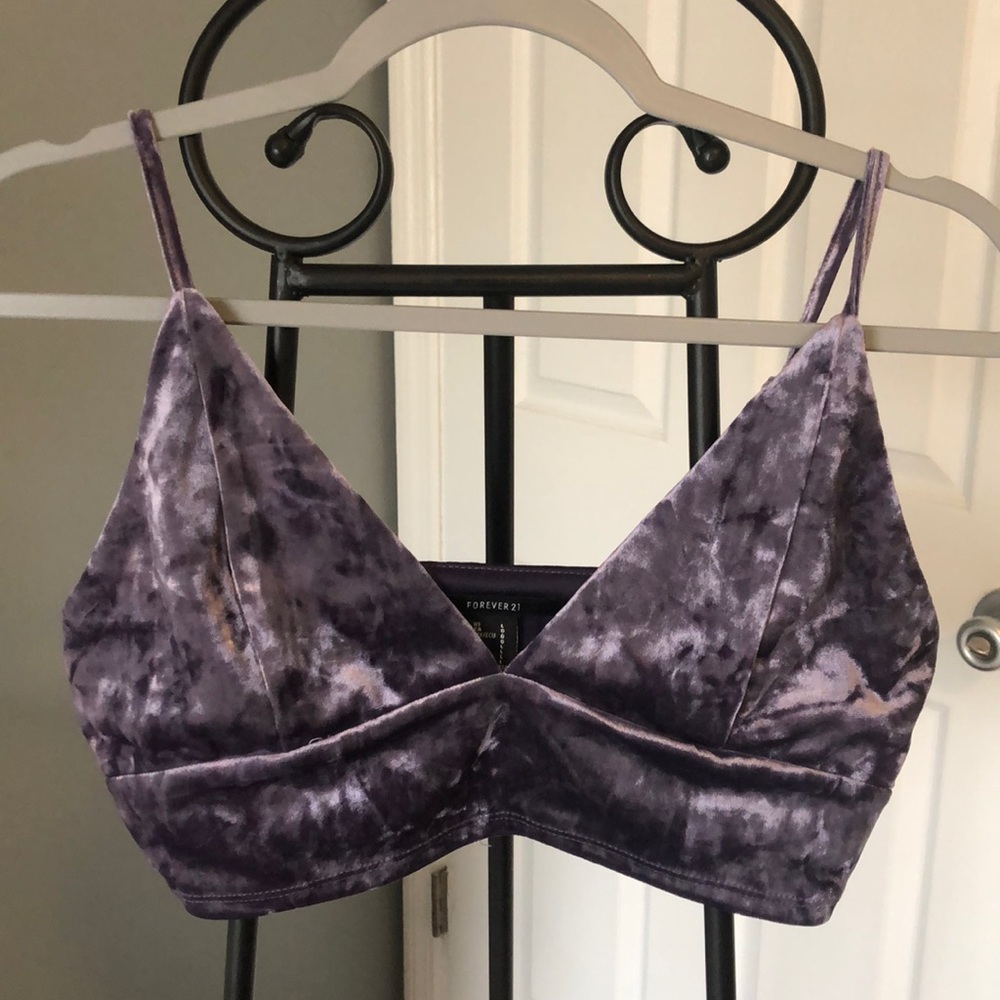 EUC Forever 21 Velvet Crop Top